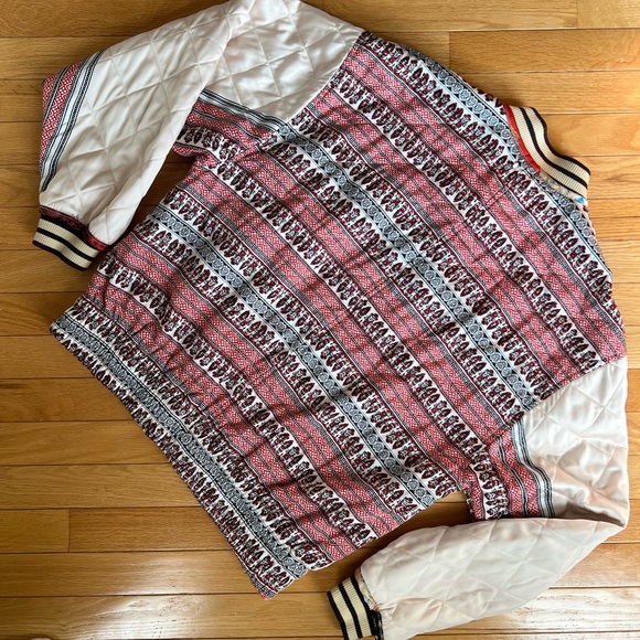 Free People Printed Quilted Bomber Jacket size XS NWOT - Picture 4 of 5